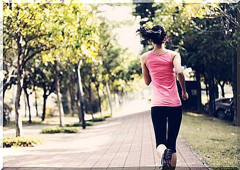 Girl seeking inner peace by exercising