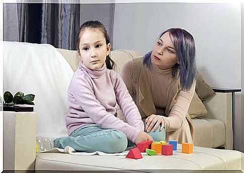 Mother with autistic daughter