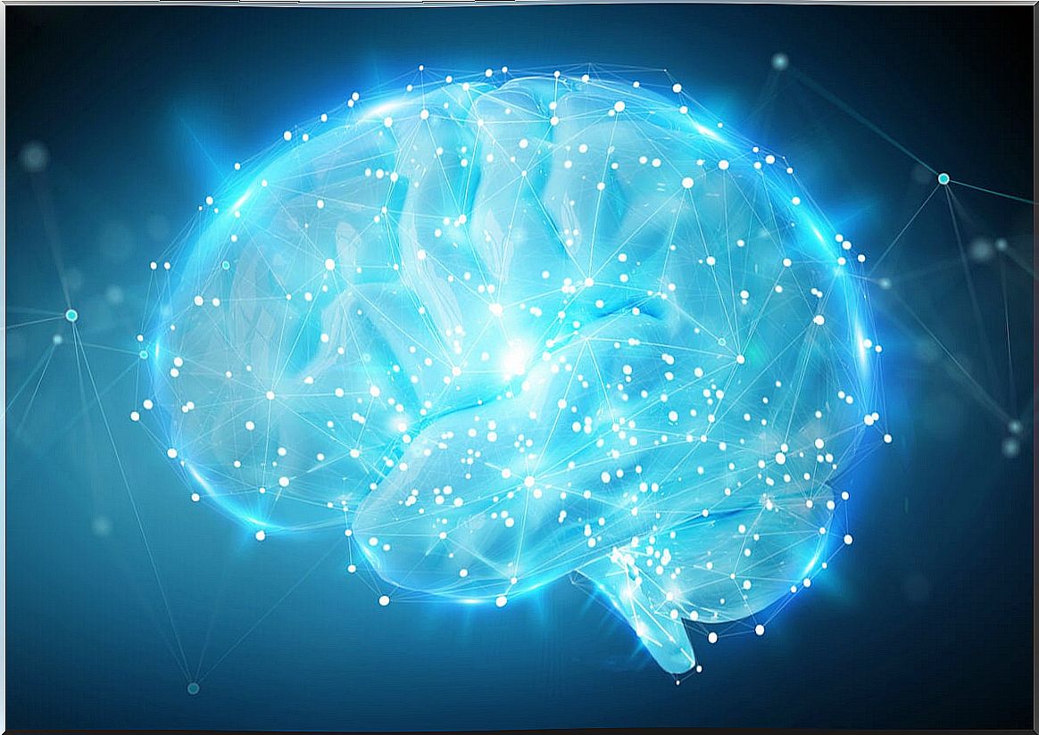 Illuminated brain representing that little sleep creates false memories