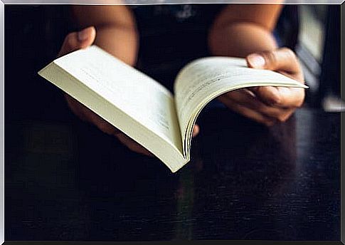 Person reading a book