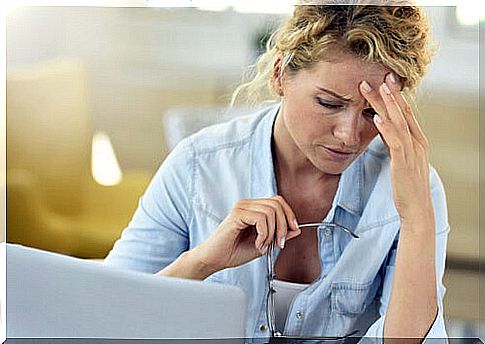 Woman searching with computer disease