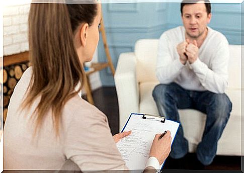 Psychologist talking to her patient in consultation