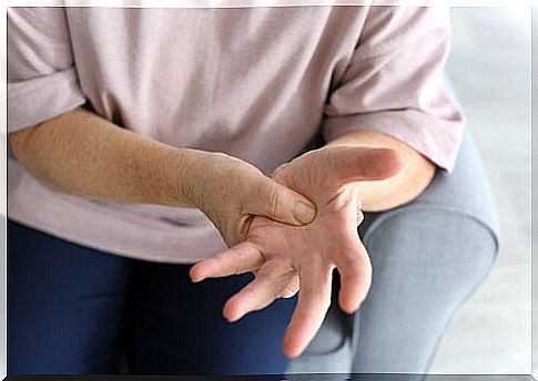 Woman with sleeping hand