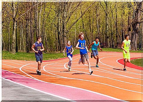 Children doing athletics